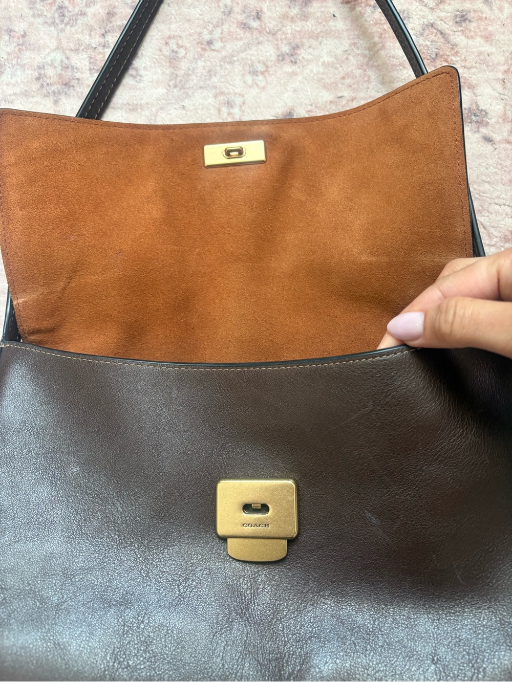 Coach Chocolate Brown Leather Shoulder Bag - Picture 6 of 12